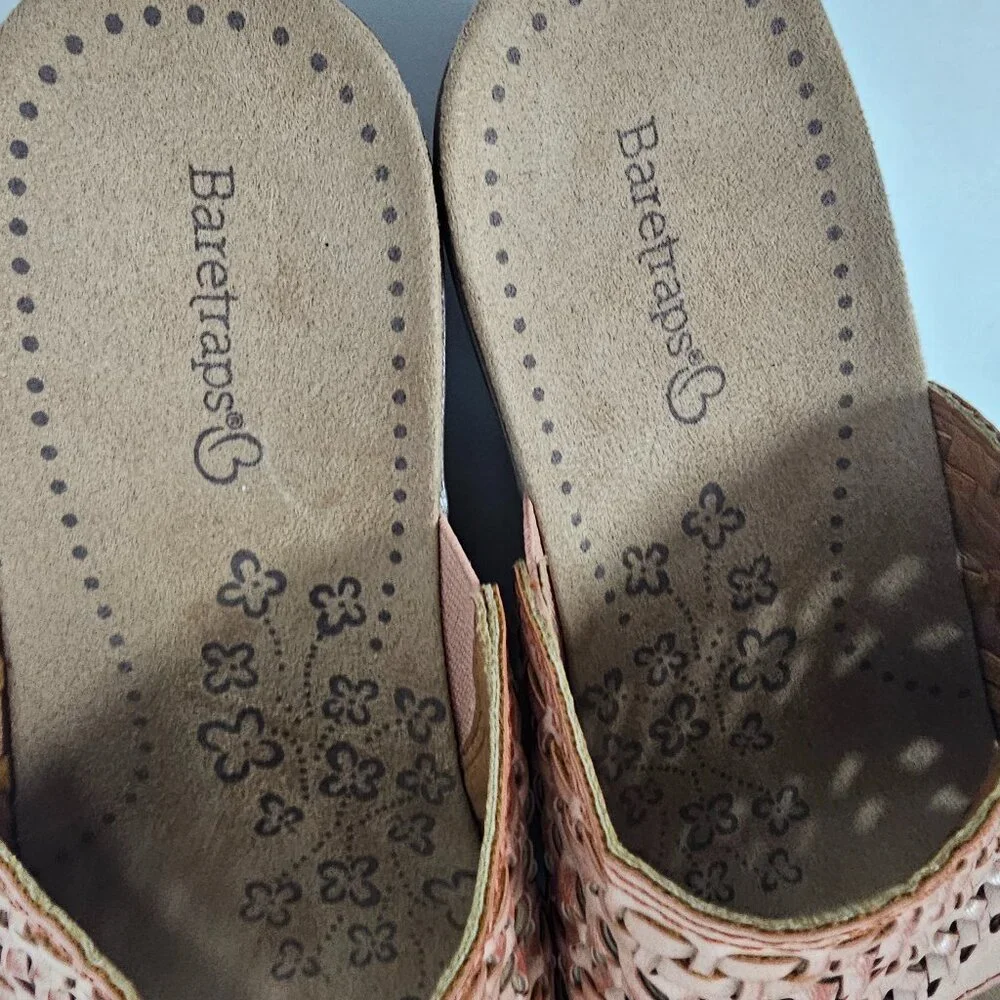 Baretraps Sandals Pink Slide Woven Boho Festival Casual Beach Comfy 7.5